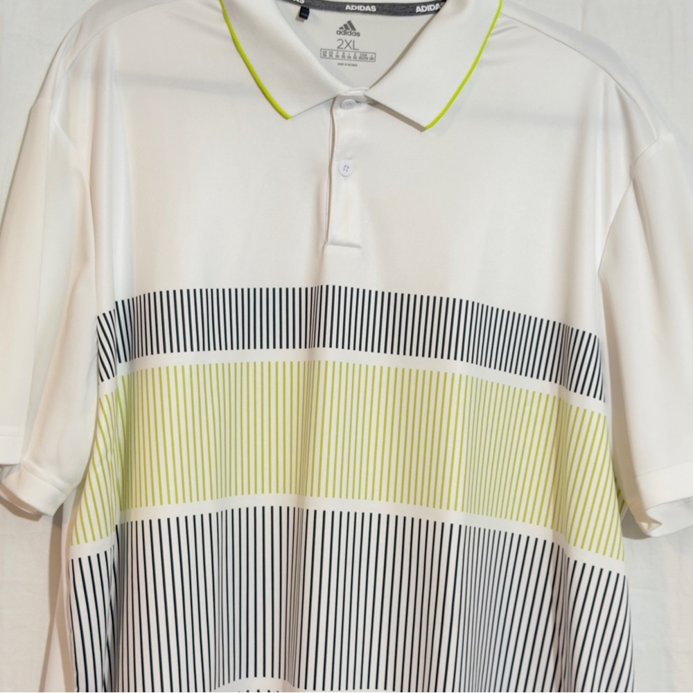 Adidas Shirt Mens 2XL White Performance Short Sleeve Golf Polo